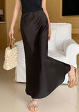 Solid Satin Skirt - Black