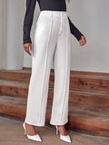 Solid Wide Leg Pants