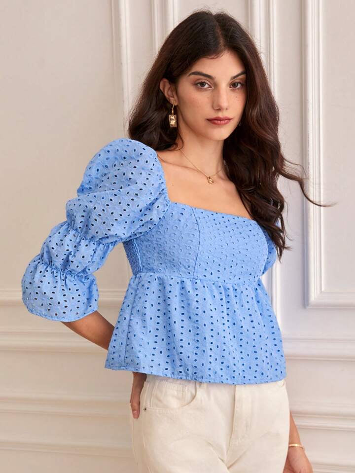 Frill flounce sleeve online bardot blouse