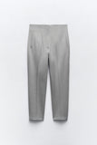 High Waist Tailored Pants - Grey