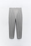 High Waist Tailored Pants - Grey